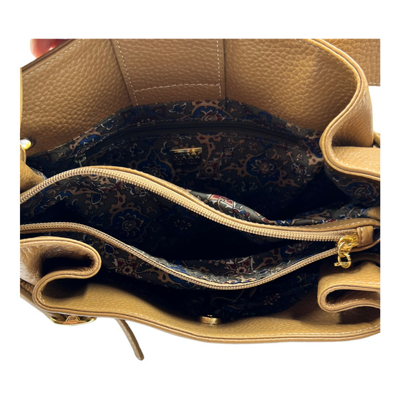 Maxx New York Pebbled Shoulder bag Brown Tan Leather, Pockets & Paisley - Picture 9 of 9